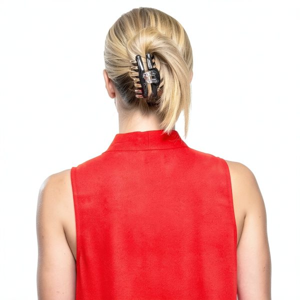 Hair Claw Helen of Troy Black Brown Double Teeth-3