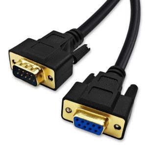 XANHAM DB9 Serial Null Modem Cable 16 feet Black-0