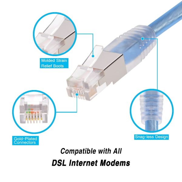 RJ11 Ethernet Cable Gold Plated Beszin Modem Cables-2