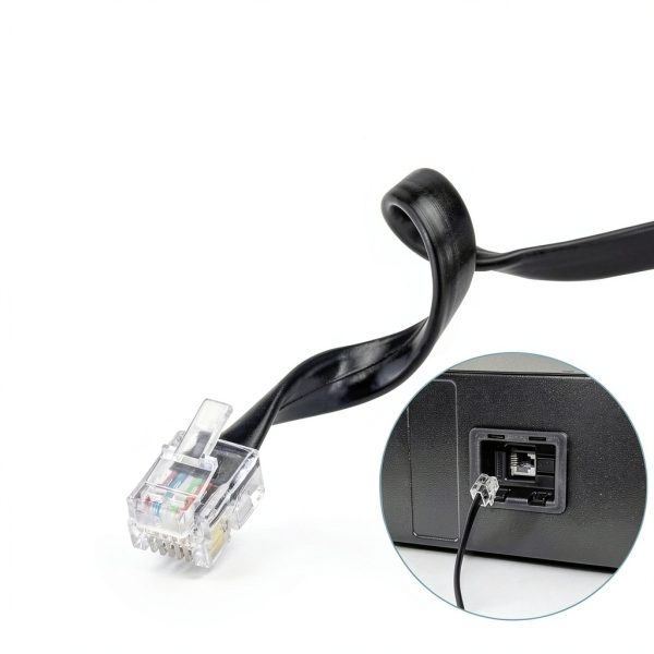 Volcora RJ11 Cat5 Data Cable 5ft Black Printer-3