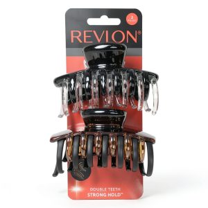 Hair Claw Helen of Troy Black Brown Double Teeth-0