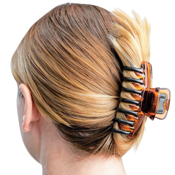 Hair Claw Helen of Troy Black Brown Double Teeth-2