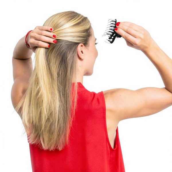 Hair Claw Helen of Troy Black Brown Double Teeth-4