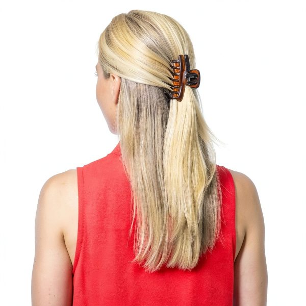 Hair Claw Helen of Troy Black Brown Double Teeth-5