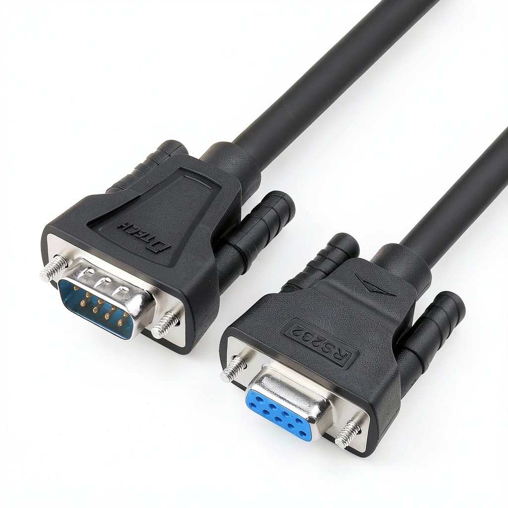 DTECH DB9 serial null modem cable male to female extension cord