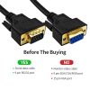 XANHAM DB9 Serial Null Modem Cable 16 feet Black-1